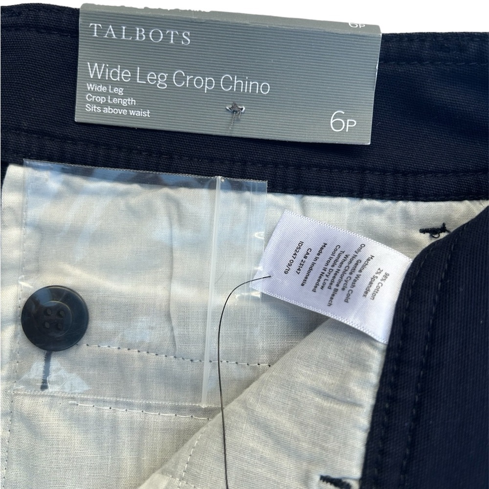 TABLOTS Navy Wide Leg Crop Chino Pants - Picture 5 of 6